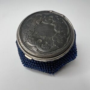 Lovely antique blue beaded coin pouch